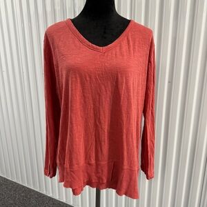 Workshop Republic Clothing Women’s Orange Long Sleeve Cotton Top Size XL